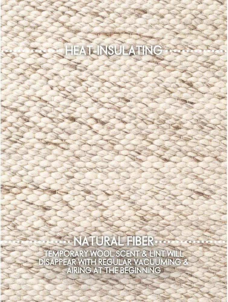 Beżowo-naturalny wełniany dywan tkany ręcznie 160x230 cm Lyon Beans – Elle Decoration