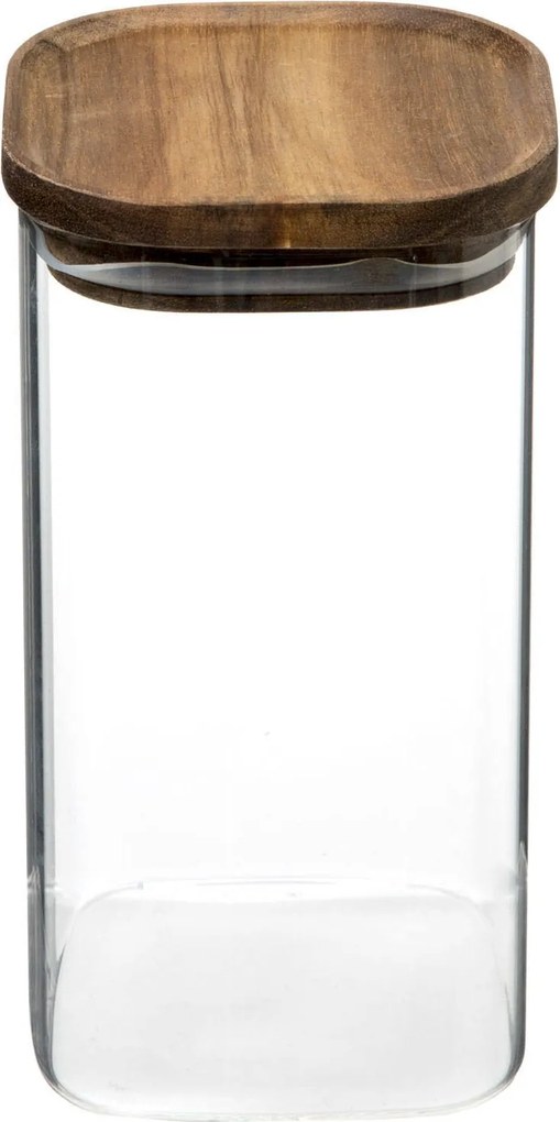 Pojemnik szklany z pokrywką z drewna akacjowego, 1,6 L