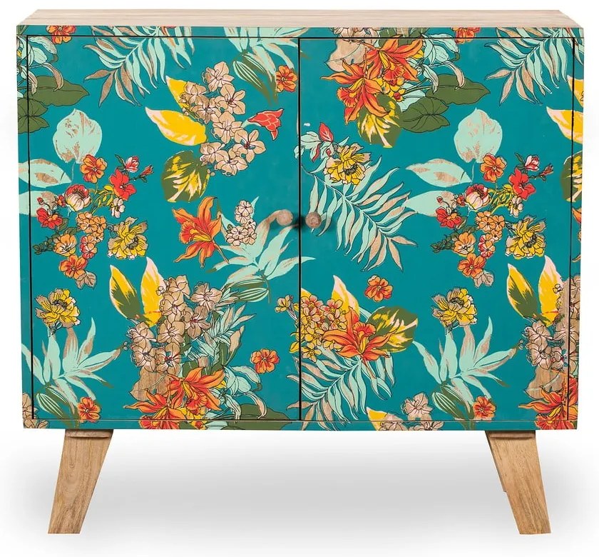 Turkusowo-naturalna szafka 90x85x40 cm Reipur – Interia Home & Living