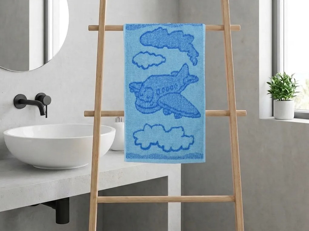 Ręcznik dziecięcy BEBE samolot niebieski 30x50 cm