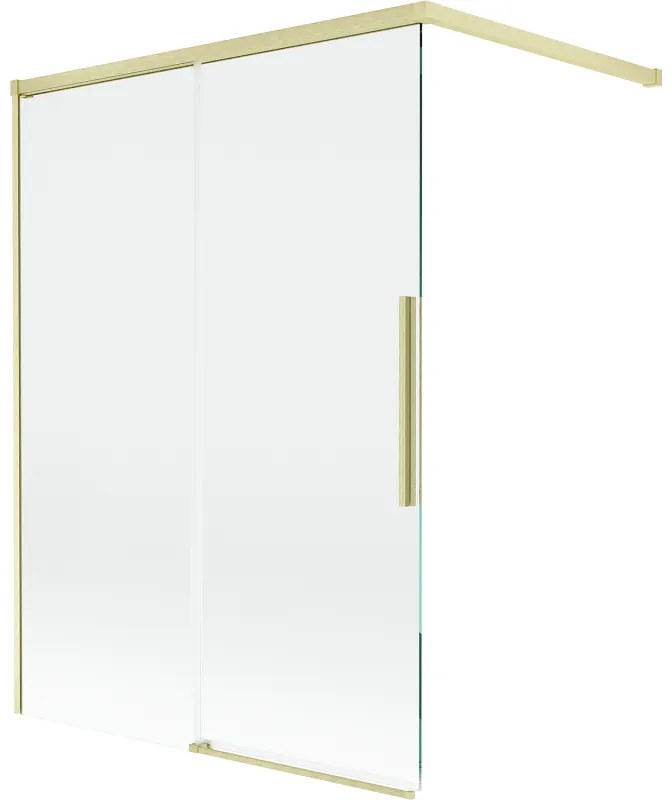 Mexen Rox parawan nawannowy 2-skrzydłowy rozsuwany 120 x 150 cm, transparent, złoty szczotkowany - 8C9-120-003-55-00