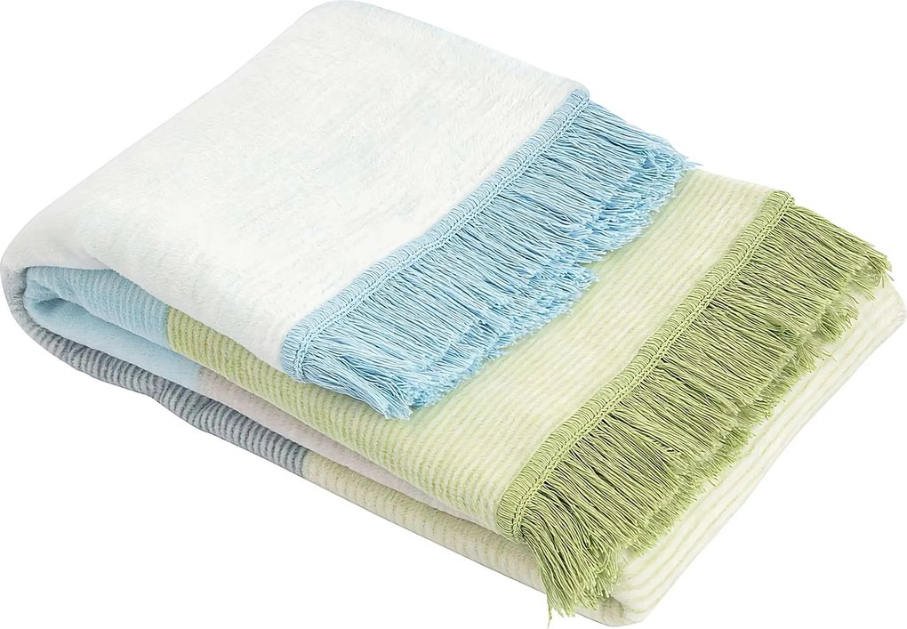 Koc Cosy Home 150x200cm Pastel Green&Blue