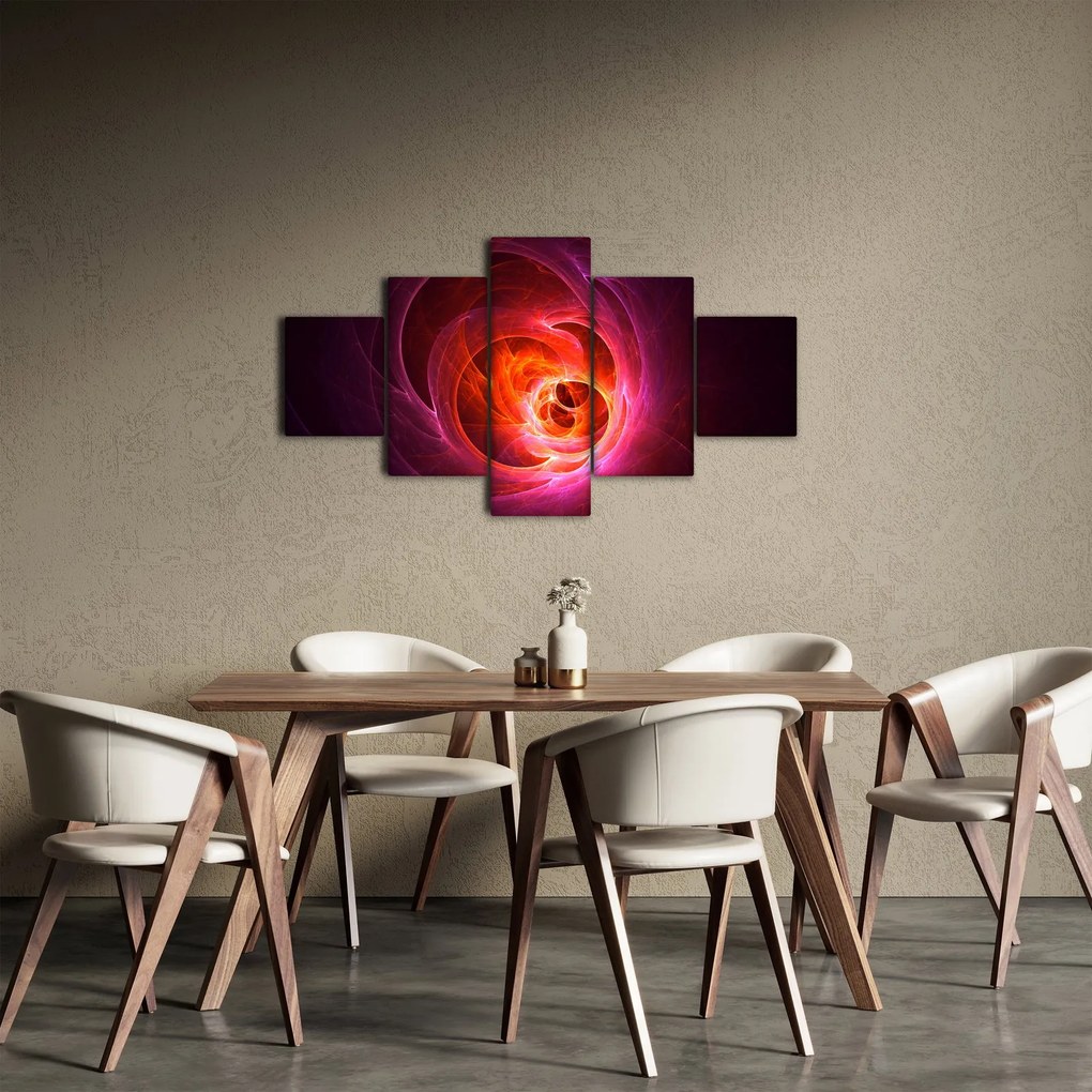 Nowoczesny obraz różowej abstrakcji (125x70 cm)