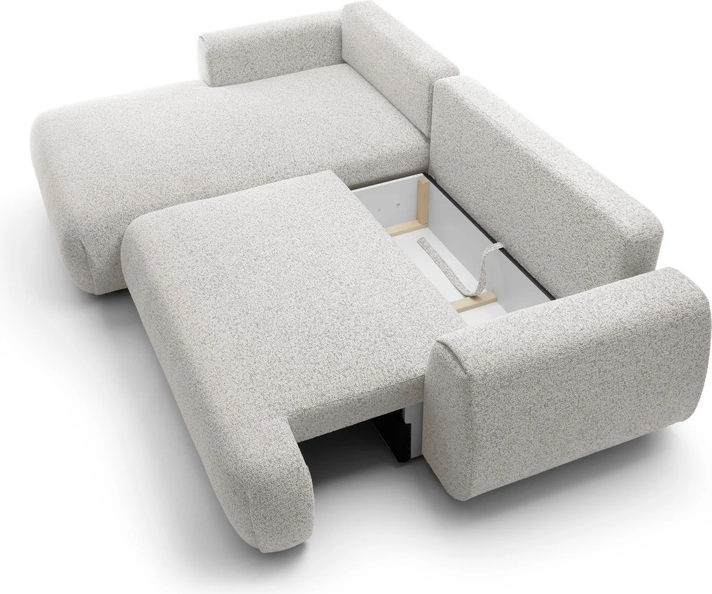 Masseno Narożnik ZEST z funkcją spania i pojemnikiem na pościel Narozniki L, Rozkładana sofa - Szary, PUENTE 80