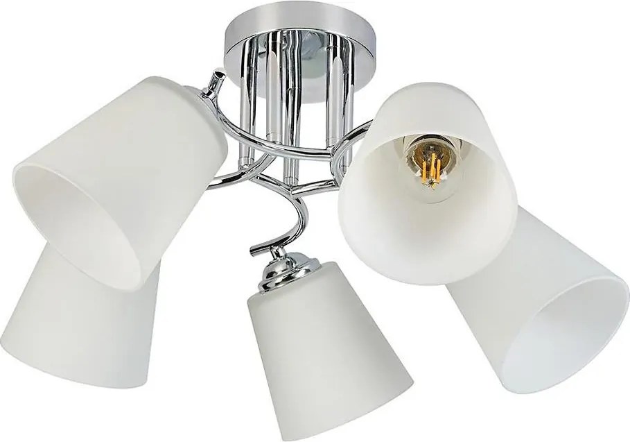 Przysufitowy żyrandol PAFOS 5xE27/15W/230V, chrom błyszczący