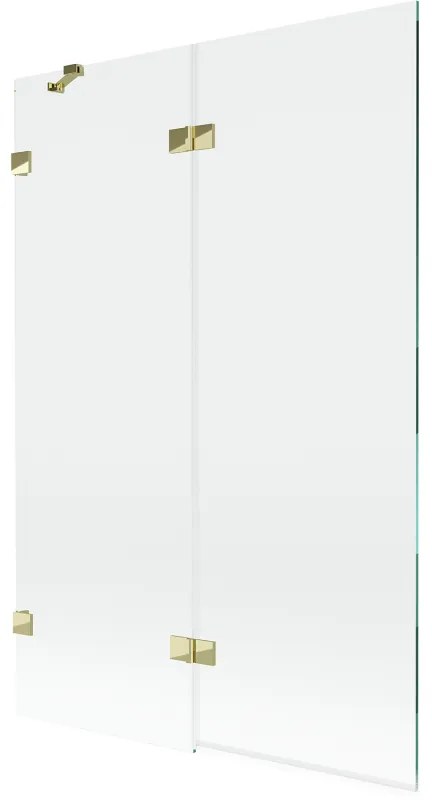 Mexen Lunar parawan nawannowy 2-skrzydłowy lewy 120 x 150 cm, transparent, złoty - 897-120-100-50-00-L