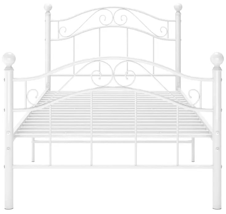 Łóżko metalowe białe w stylu industrialnym 90x200 cm - Iroz