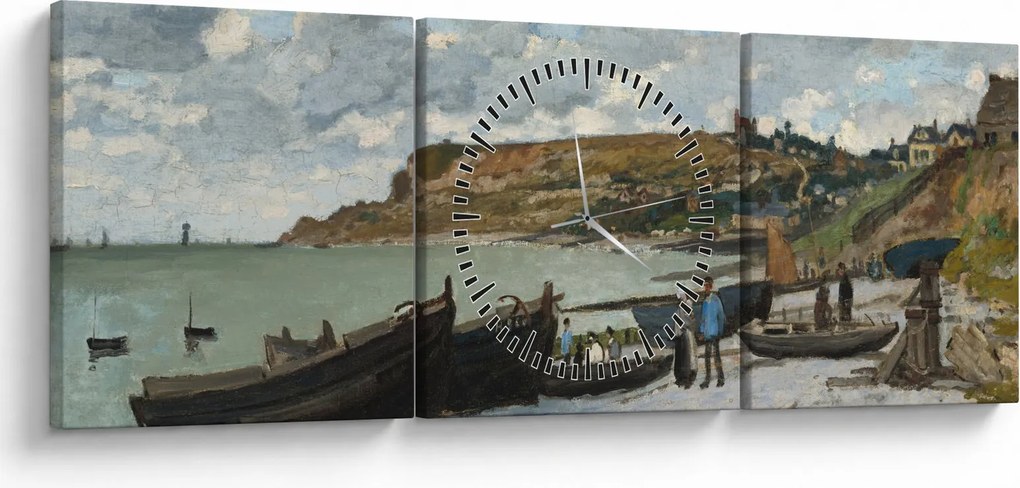 Obraz - Claude Monet, Sainte Adresse, reprodukcje (z zegarem) (90x30 cm)