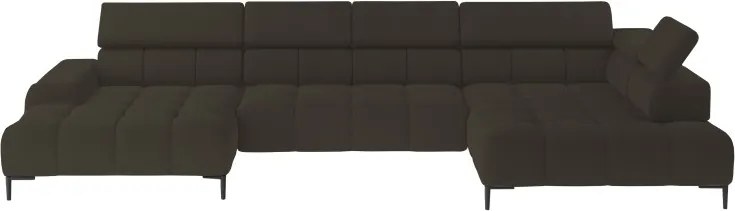 Narożnik PLAZA XL Prawostronny Elektryczna regulacja Tkanina SOLAR 28 WERSAL