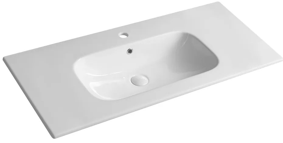 Biała ceramiczna umywalka 101x46,5 cm Piedra – Sapho