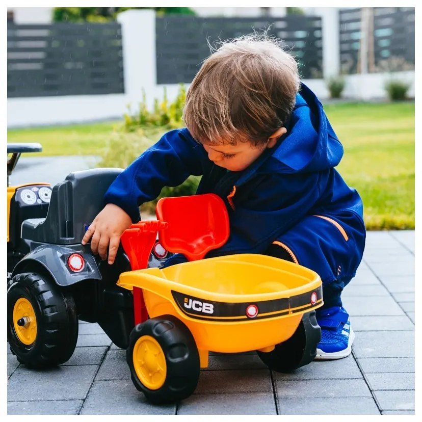 Falk traktorek jcb pomarańćzowy z przyczepką od 1 roku