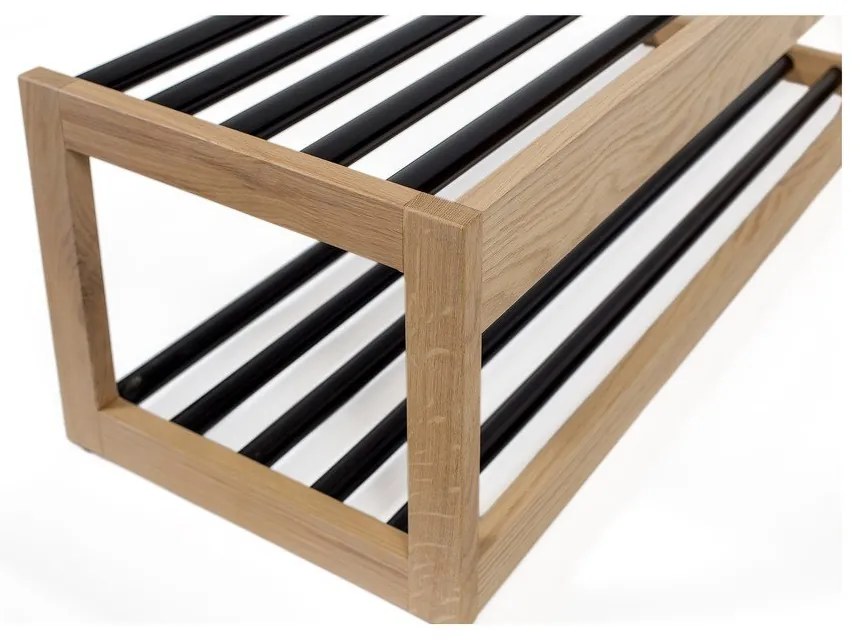 Czarno-naturalny regał na buty – Woodman