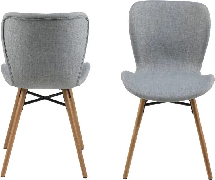Zestaw 2 jasnoszarych krzeseł Actona Batilda