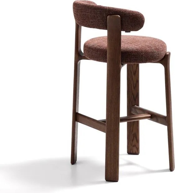 Hoker w kolorze brązowo-ciemnonaturalnym z litego drewna jesionowego (wysokość siedziska 75 cm) Granite – Kave Home