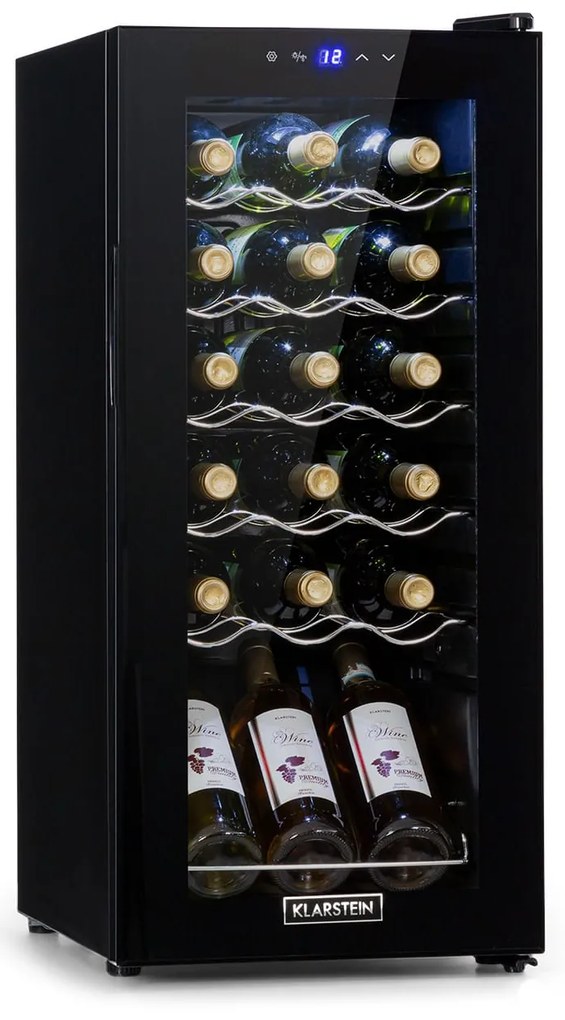 Klarstein Shiraz 34.5cm 18 Butelek Winiarka Wolnostojąca Czarny