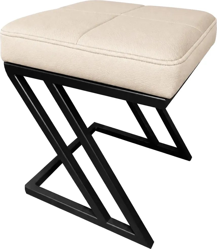 Pufa ZETA LOFT ławka taboret podnóżek metal eko-skóra D18