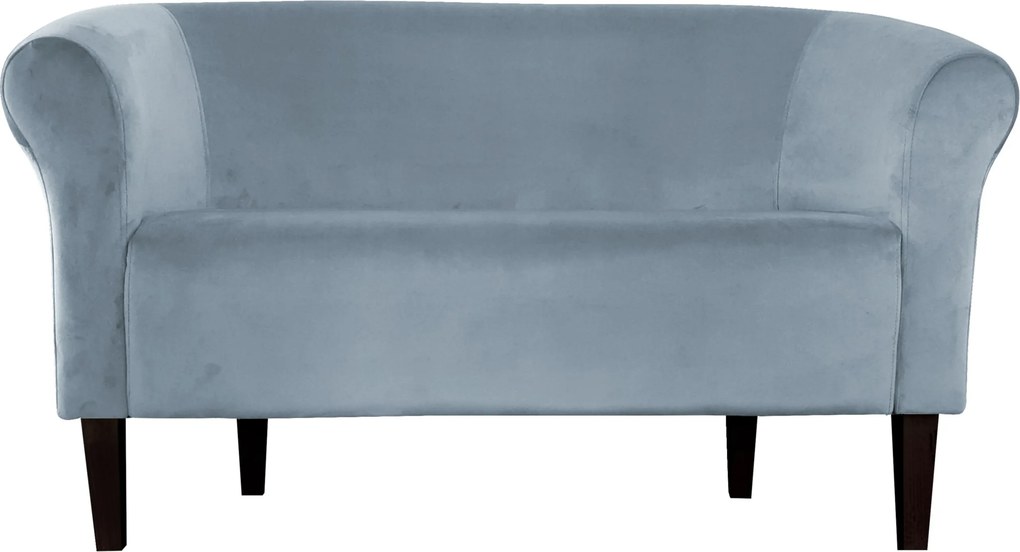 Sofa Milo tkanina Welur wygodna sofa tapicerowana do salonu i poczekalni : Kolor nogi - Venge, Kolor tkaniny - VELVET - BL06, Typ tkaniny - Velvet, Wysokość nogi - 20 cm