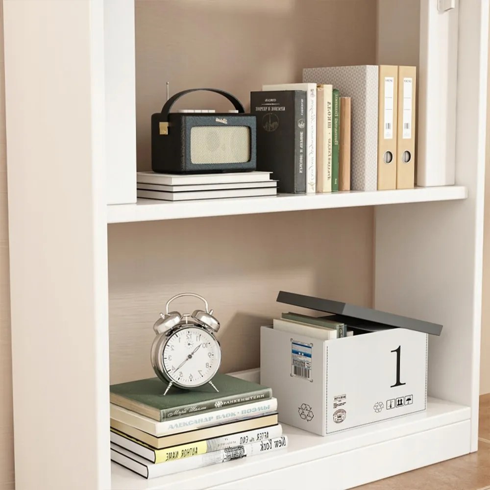 Białe biurko składane z półkami - 64x20x82 cm