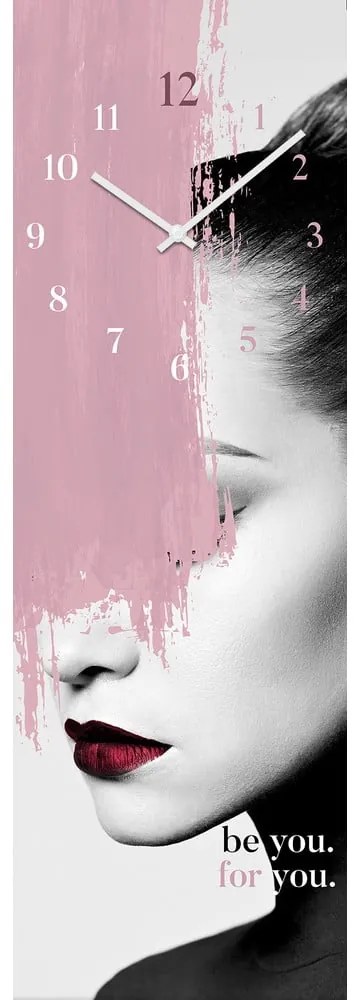 Szklany zegar ścienny Be you – Styler