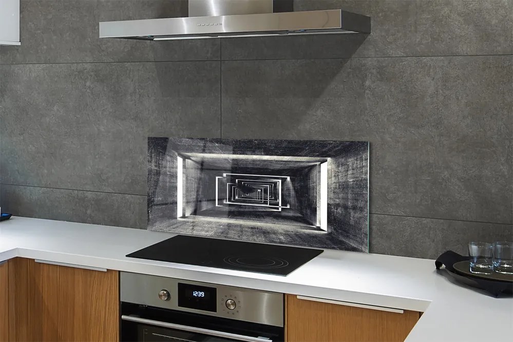 Panel szklany do Kuchni Abstrakcyjny Tunel