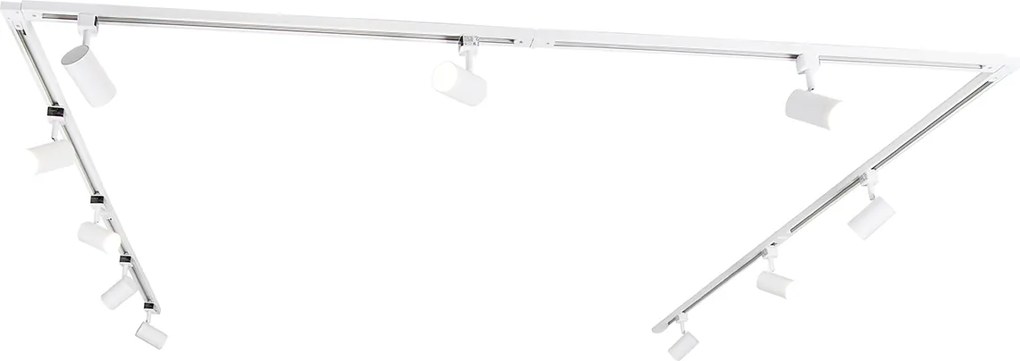 Inteligentny 1-fazowy system oświetlenia szynowego z 10 reflektorami, biały, z Wifi GU10 - Iconic Jeana