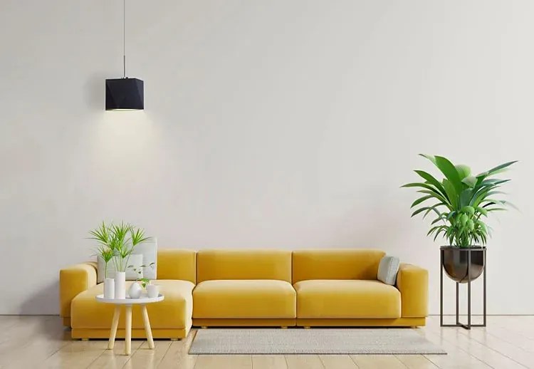 Lampa wisząca z abażurem na białym stelażu - E7-T20