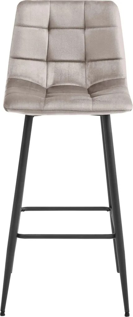 Hokerka z czarnymi nogami ARCETO VELVET, beżowa