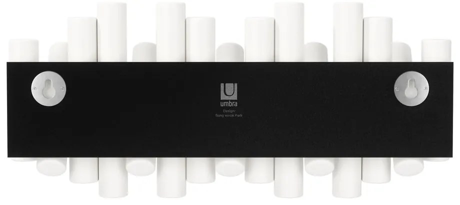 Biały wieszak ścienny z litego drewna sosnowego Picket – Umbra