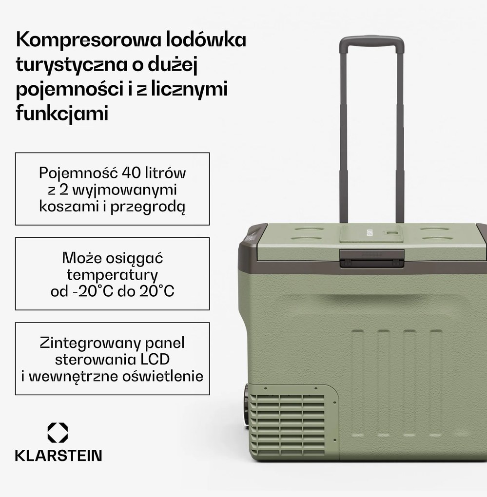 Klarstein PolarForce 40L Kompresorowa lodówka turystyczna
