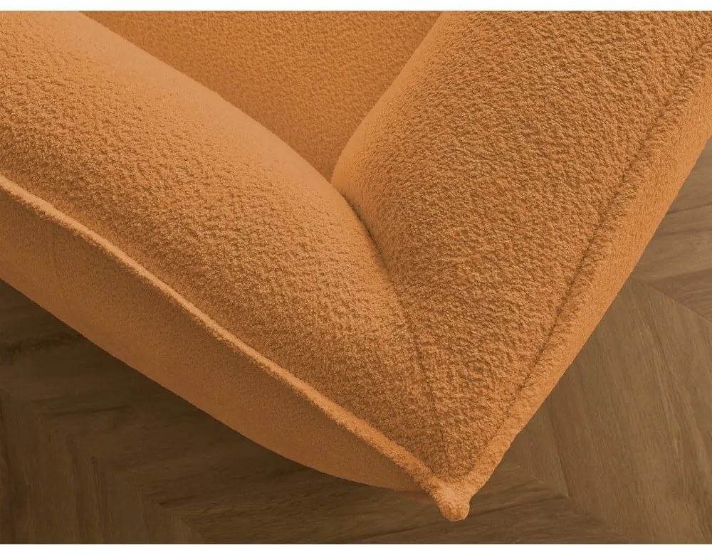 Musztardowa sofa z materiału bouclé 242 cm Giorgia – Bobochic Paris