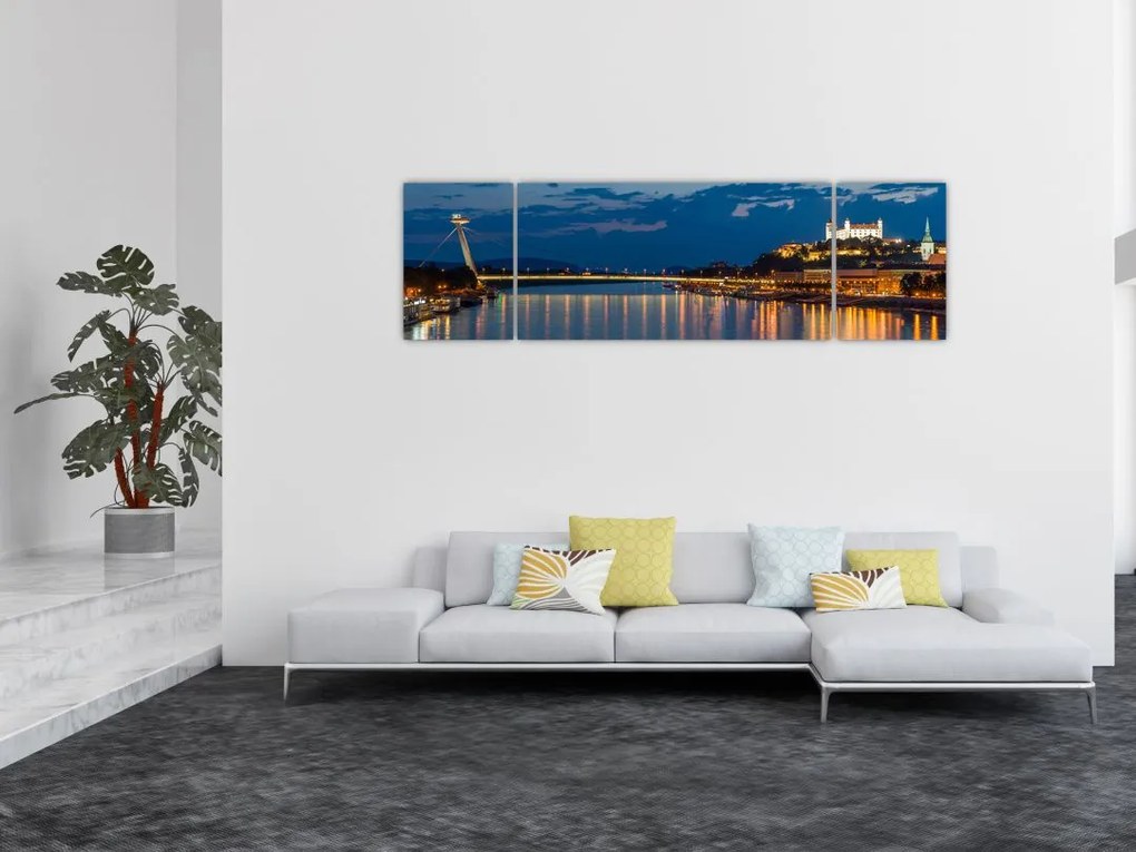 Obraz Bratysławy z zamkiem (170x50 cm)