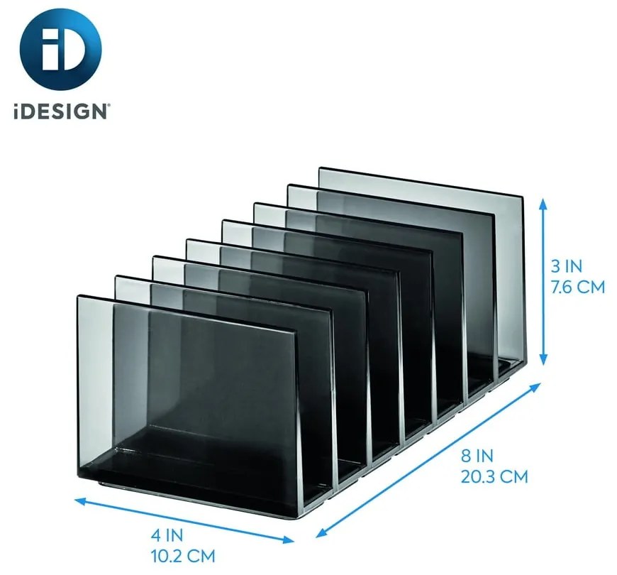 Organizer łazienkowy na kosmetyki z plastiku z recyklingu w kolorze matowej czerni Palette Station – iDesign