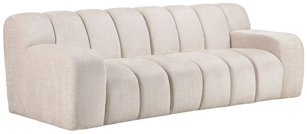 Kanapa 3-osobowa  z tkaniny szenilowej beżowej BELADON