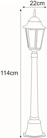 Czarna stojąca lampa ogrodowa klasyczna słupek - S351-Tirma