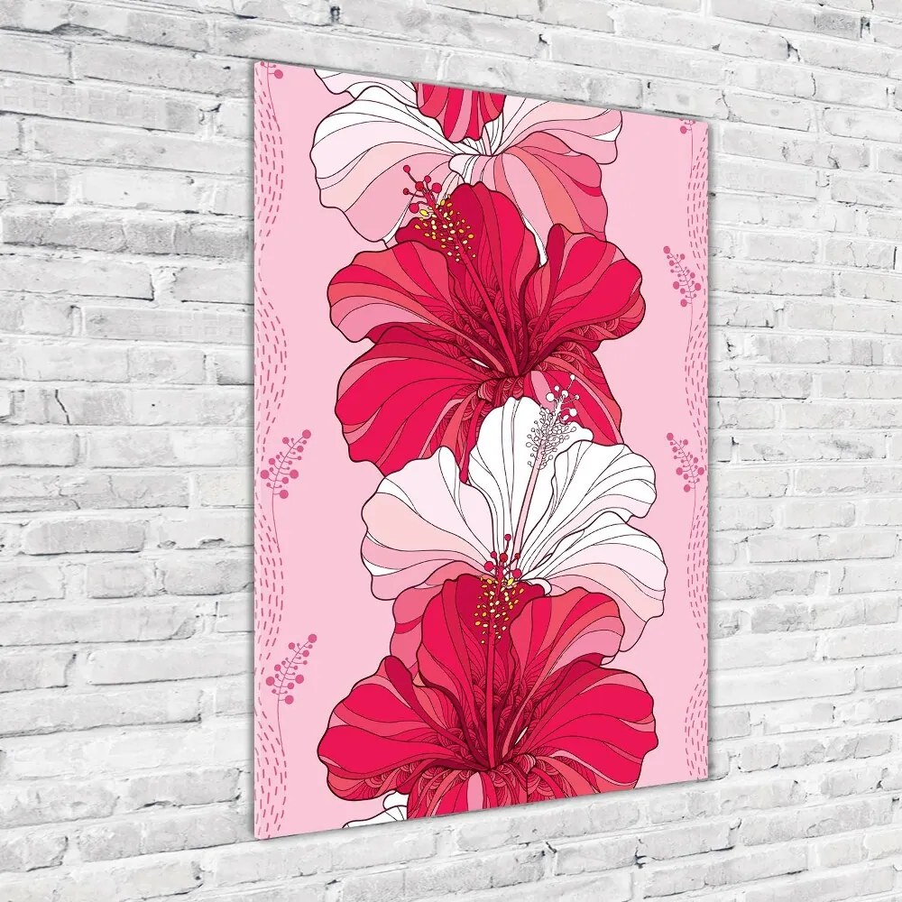 Foto-obraz szkło hartowane pionowy Hibiskus