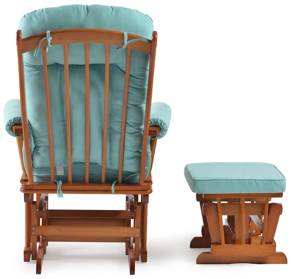 Fotel bujany z podnóżką 20455 OAK, turkusowy