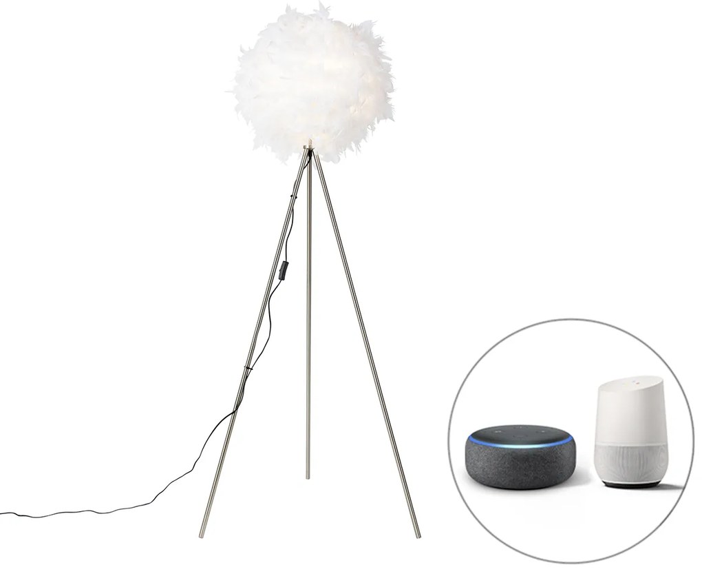 Inteligentna romantyczna lampa podłogowa biała w komplecie z Wi-Fi A60 - Feather Nowoczesny Oswietlenie wewnetrzne