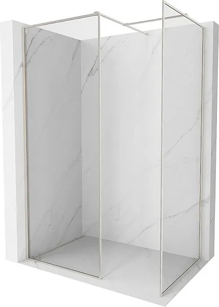 Mexen Kioto-F ścianka prysznicowa Walk-in z ramką 180 x 75 cm, transparent 8 mm, nikiel szczotkowany - 800-180-202-04-97-075