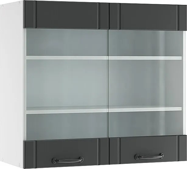 Szklana szafka kuchenna antracytowy domek wiejski 80x34.1x72 fame-line