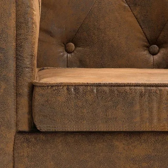 3-osobowa Sofa James 3Q w stylu Chesterfield - brąz