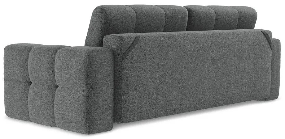 Ciemnoszara rozkładana sofa z materiału bouclé 255 cm Milu – Makamii