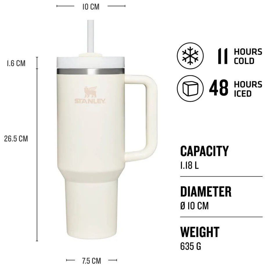 Kremowy termos 1,18 l Quencher H2.O FlowState – Stanley