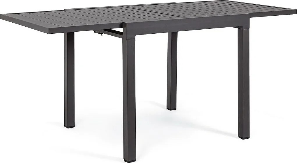 Antracytowy aluminiowy stół rozkładany 83x80 cm - 166x80 cm - PELAGIUS