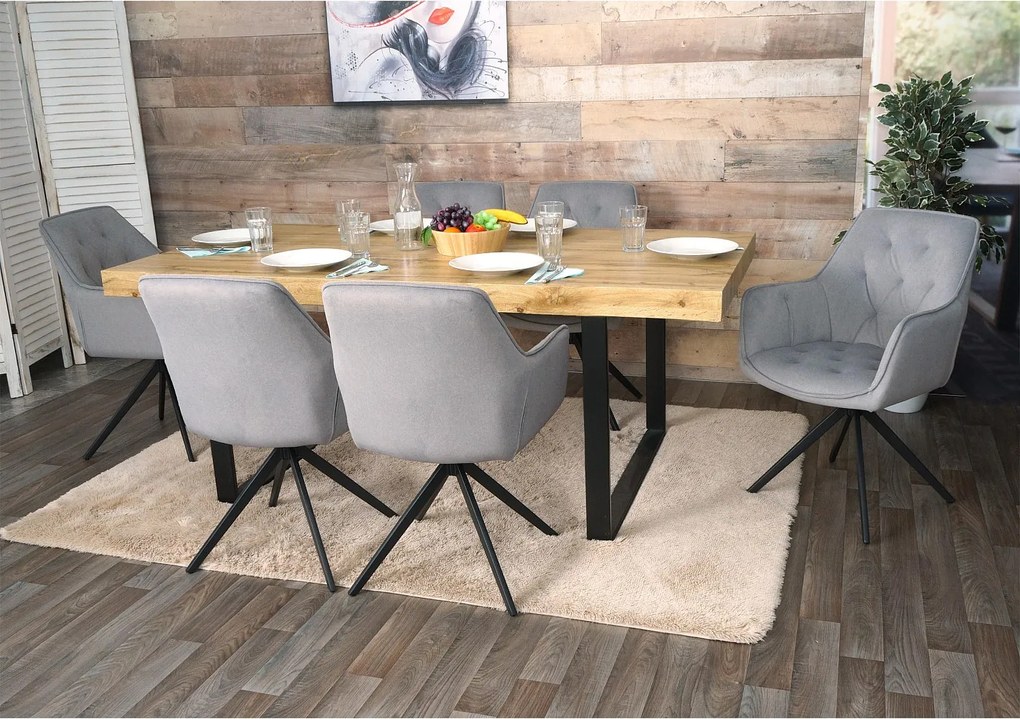 Krzesło do jadalni MCW-L80 (zestaw 6 sztuk),  jasnoszary