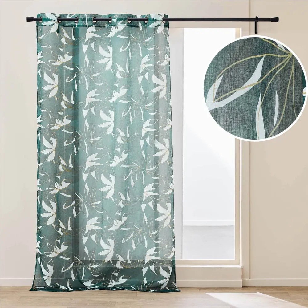 Zielona firanka z woalu 140x280 cm Elsa – douceur d'intérieur