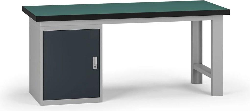Stół warsztatowy G8, 1800 x 750 x 800 mm, 1x szafka, grafitowy