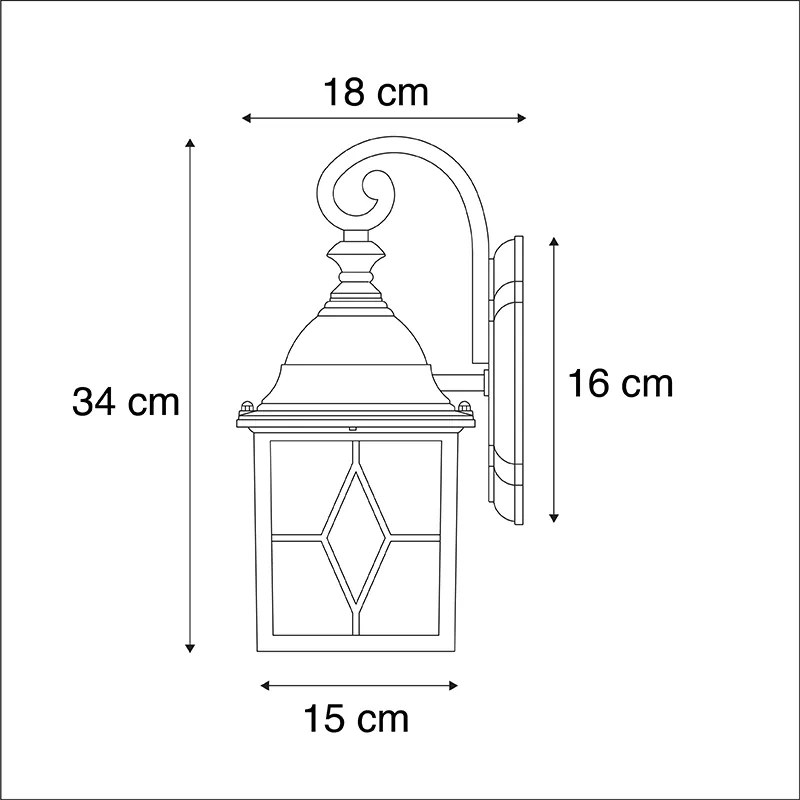 Zewnetrzna Inteligentna romantyczna lampa ścienna zewnętrzna brązowa w tym WiFi A60 - London Rustykalny / Vintage Oswietlenie zewnetrzne
