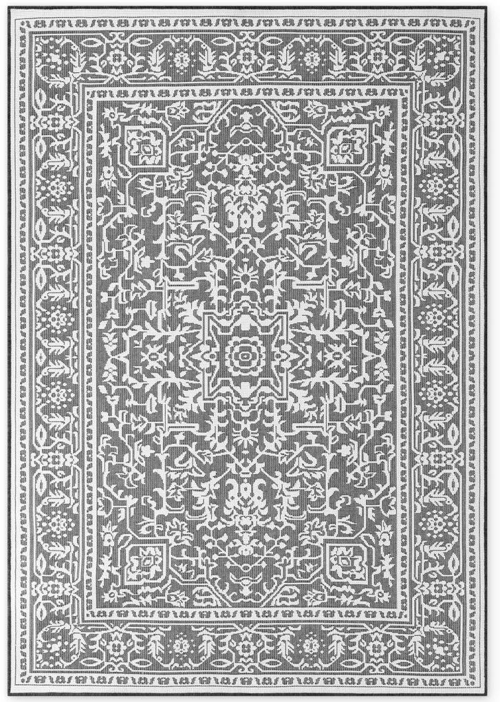 Dywan zewnętrzny dwustronny Duet czarno-kremowy 200 cm x 290 cm