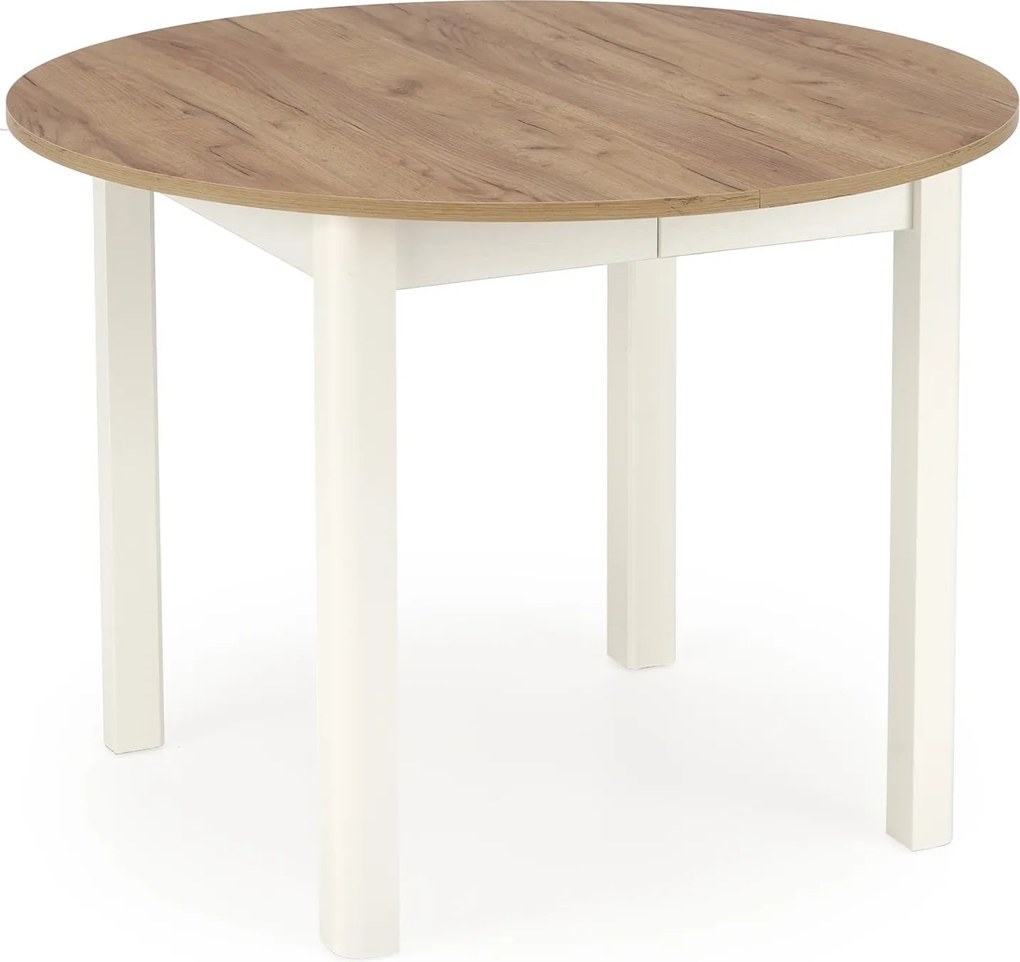 Rozkładany stół z okrągłym blatem Ringo dąb craft / biały