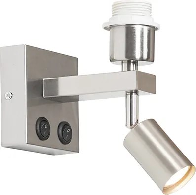 Nowoczesna lampa ścienna ze stali z lampką do czytania - Brescia